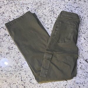 Kut from the Kloth Women’s Miller Wide Leg Green Cargo Pants